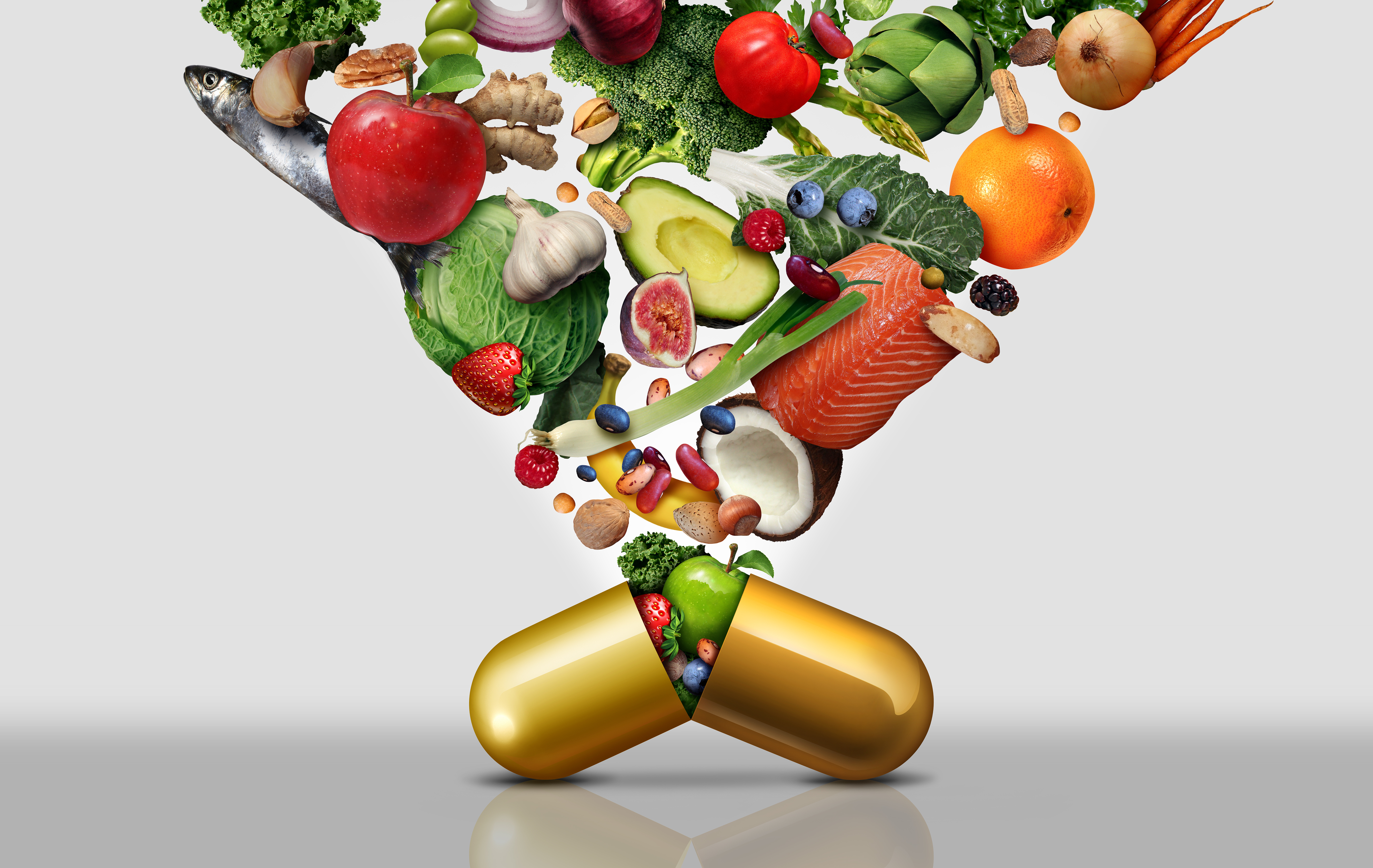 Gemüse welches aus einer Tablette herauswächst