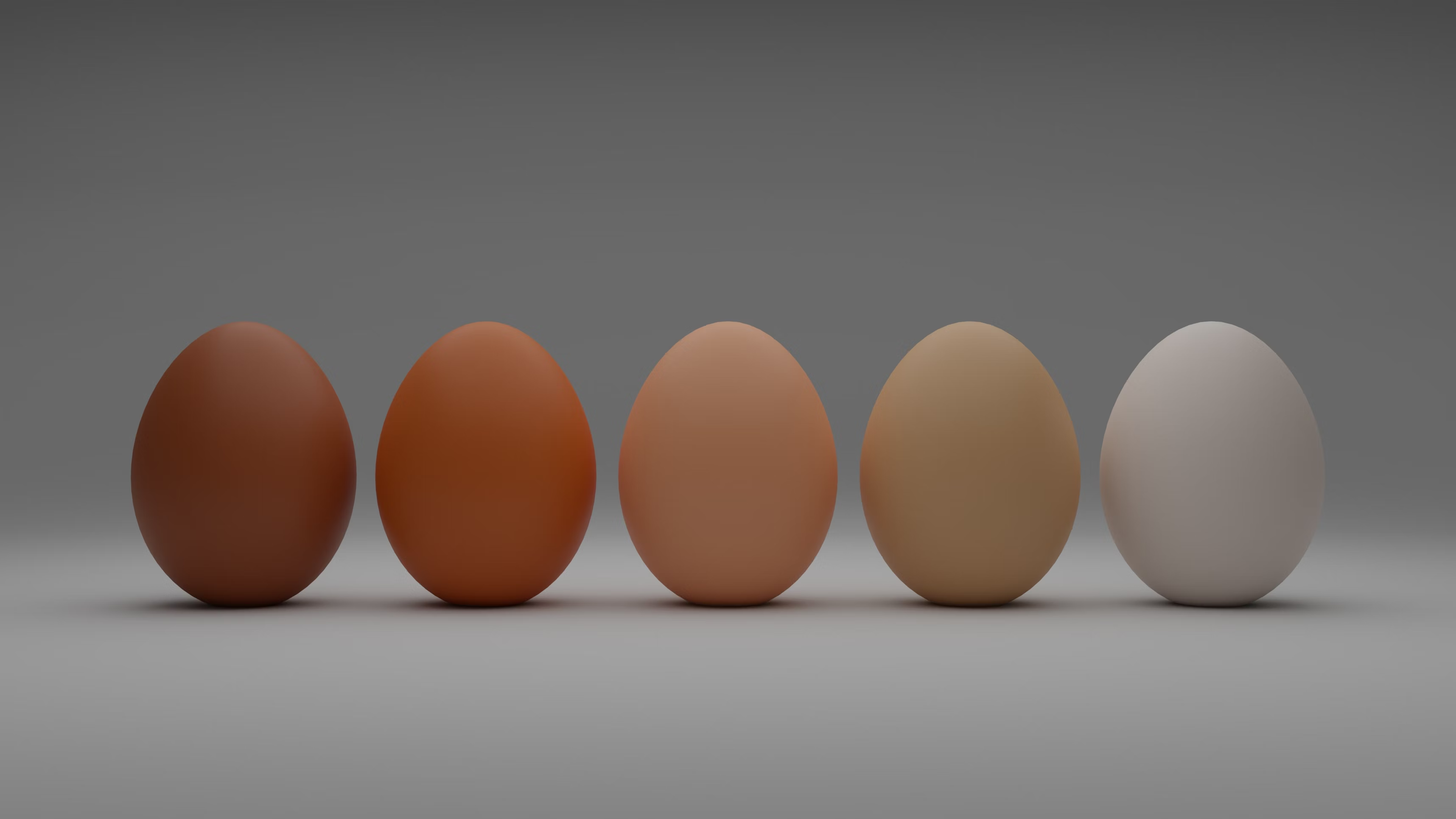 Eier aufgereiht in einer Reihe